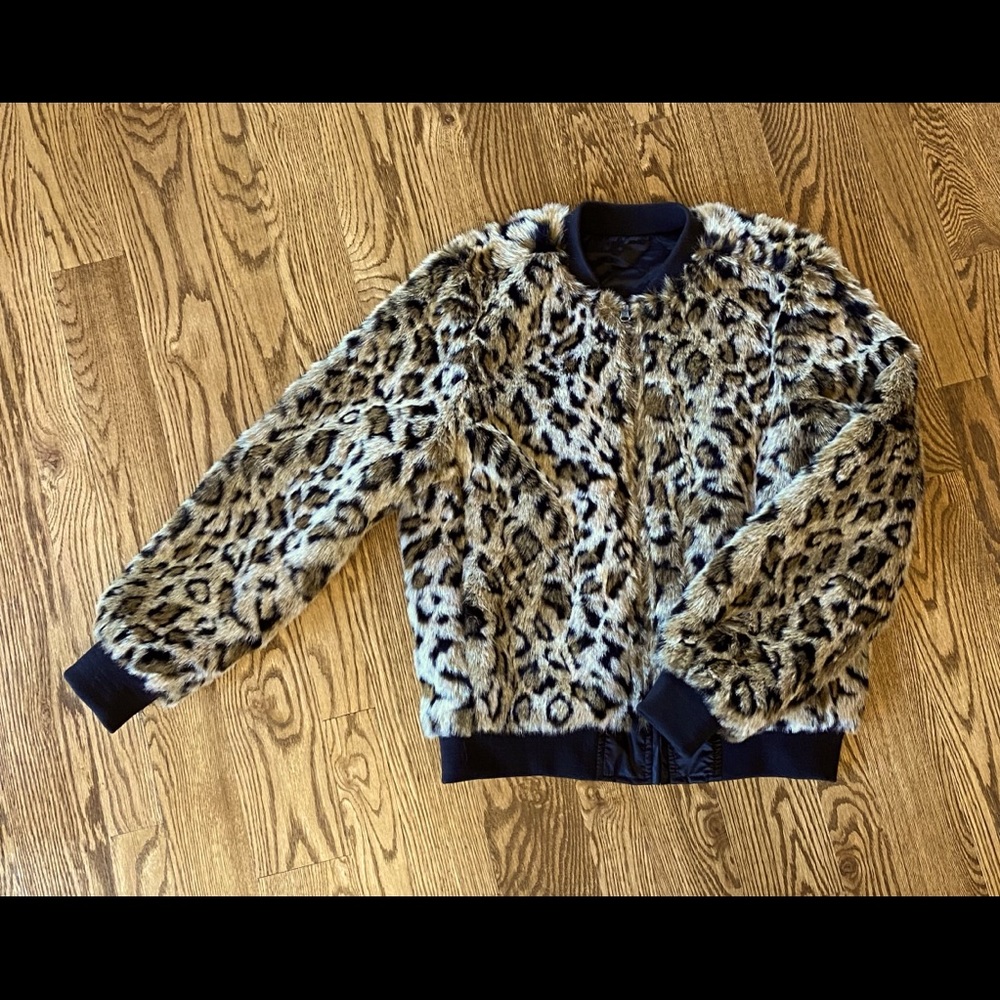 New American eagle leopard fur jacket(reversible)